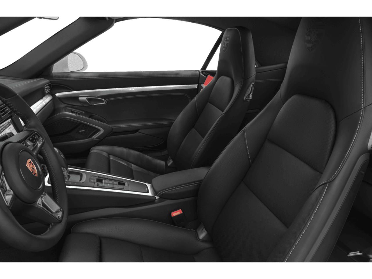 2018 Porsche 911 Turbo S - Interior Driver's Side with Door Open, Front Seat Feature