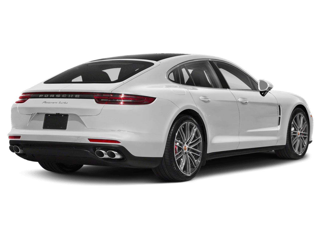 2018 Porsche Panamera Turbo - Rear 3/4, facing to the right