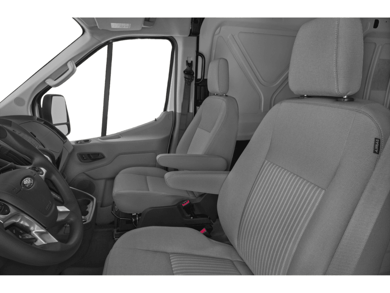 2018 Ford Transit Van T-250 148" Hi Rf 9000 GVWR Dual Dr - Interior Driver's Side with Door Open, Front Seat Feature
