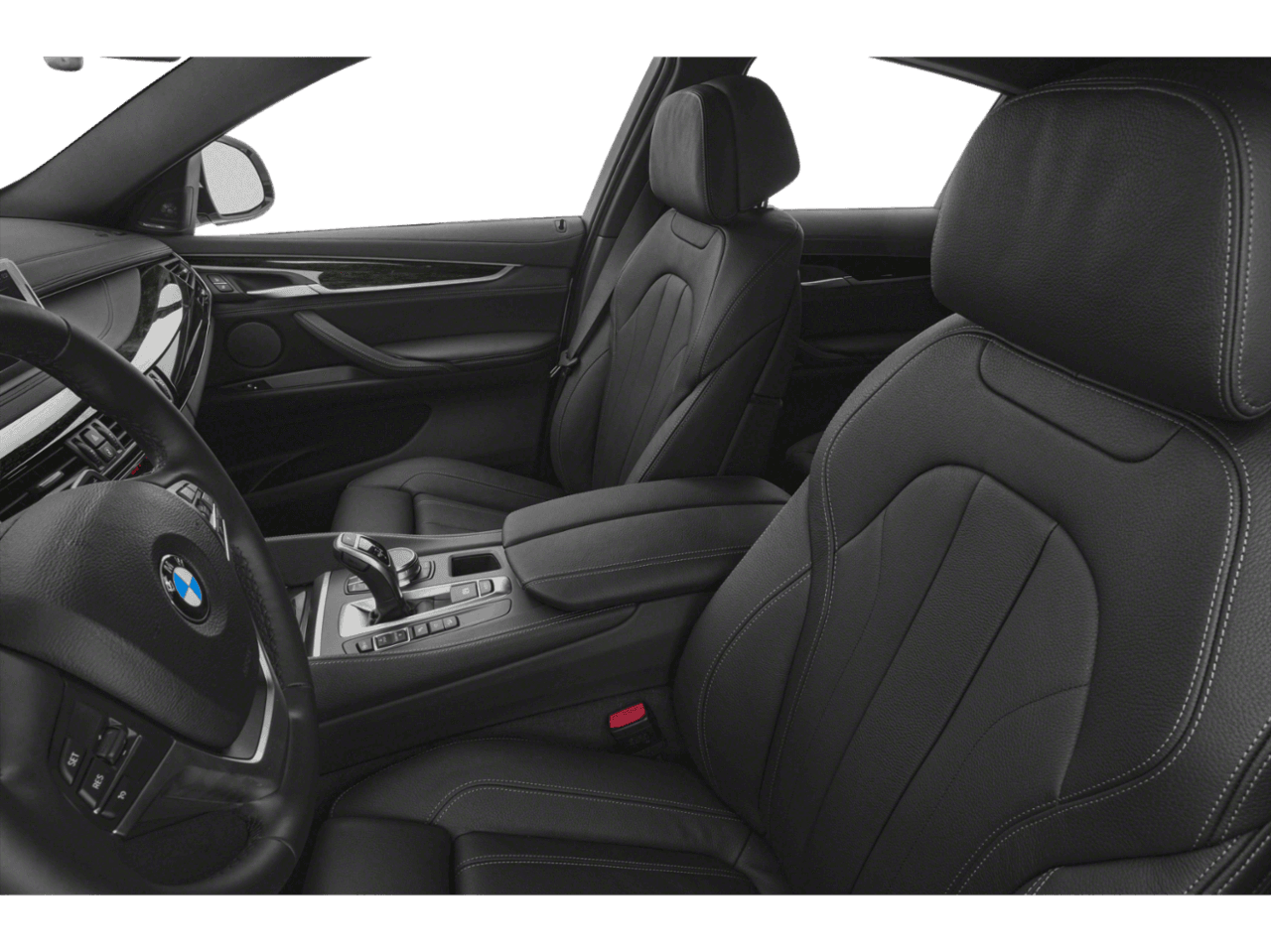 2018 BMW X6 xDrive50i - Interior Driver's Side with Door Open, Front Seat Feature