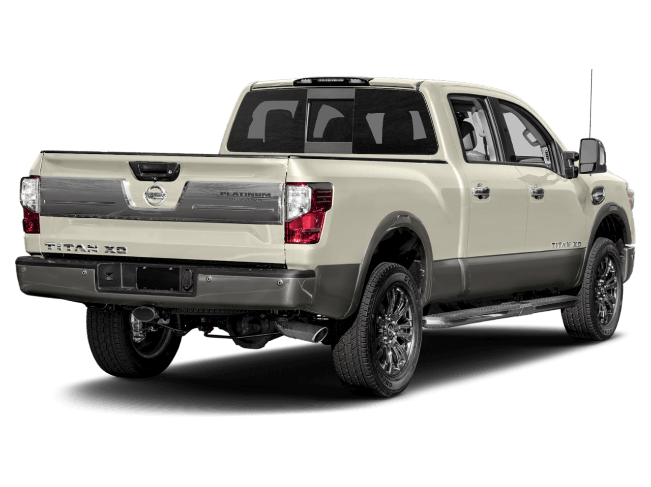 2018 Nissan Titan XD Platinum Reserve - Rear 3/4, facing to the right