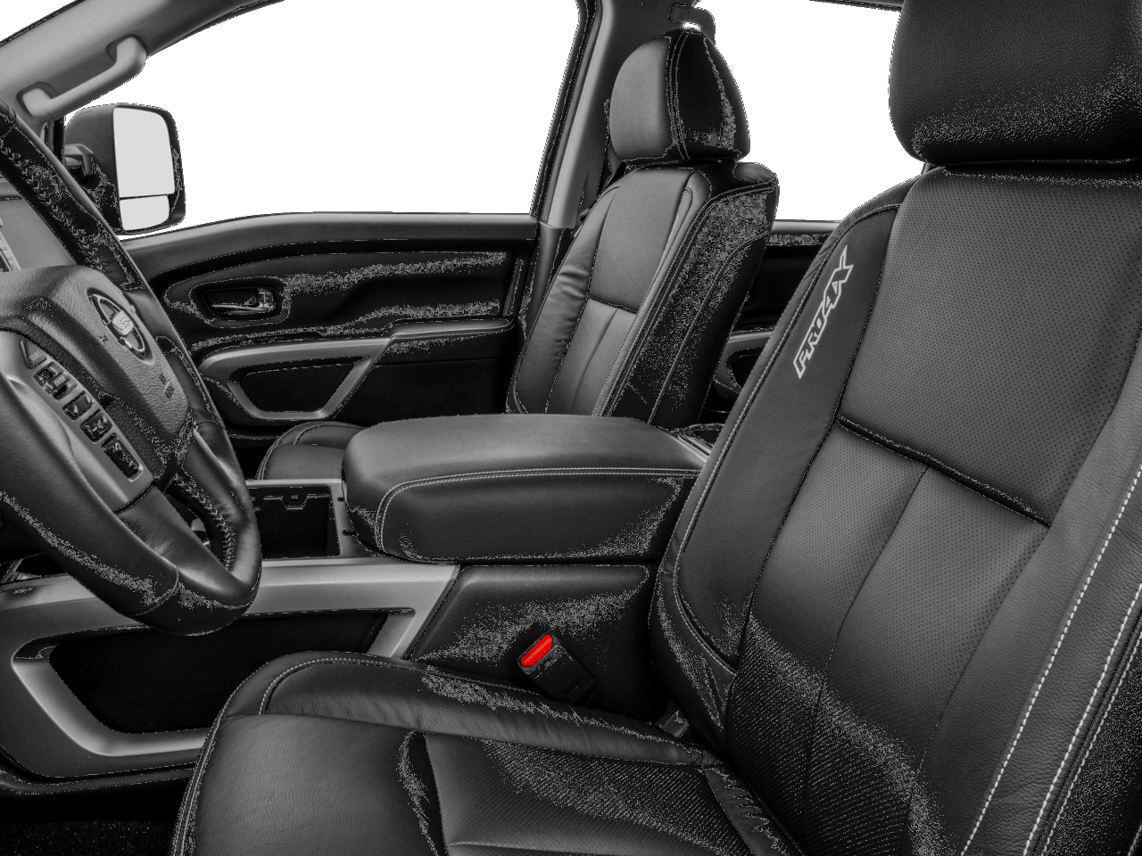 2018 Nissan Titan XD PRO-4X - Interior Driver's Side with Door Open, Front Seat Feature