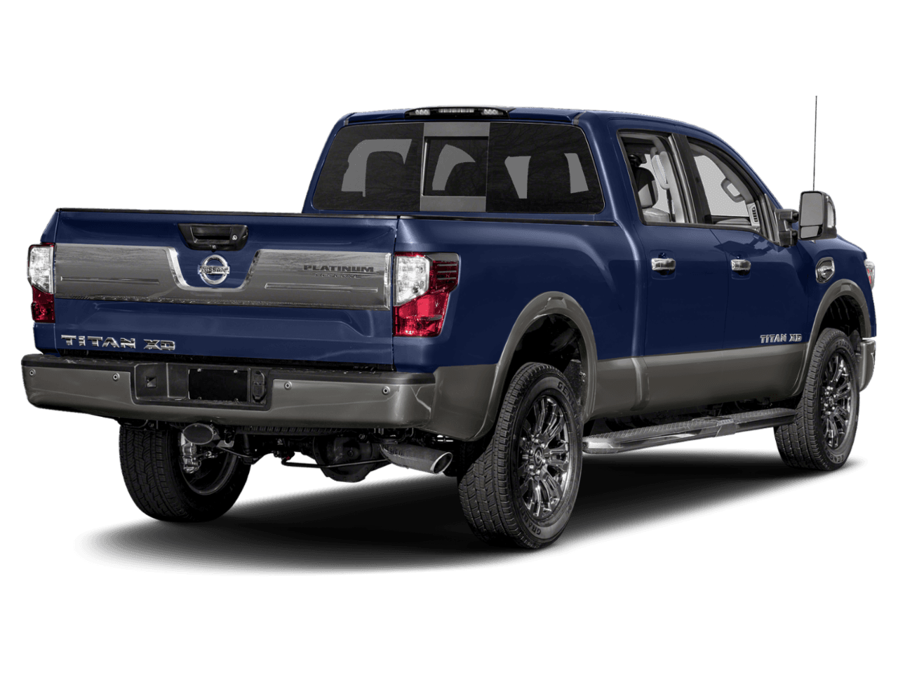 2018 Nissan Titan XD Platinum Reserve - Rear 3/4, facing to the right