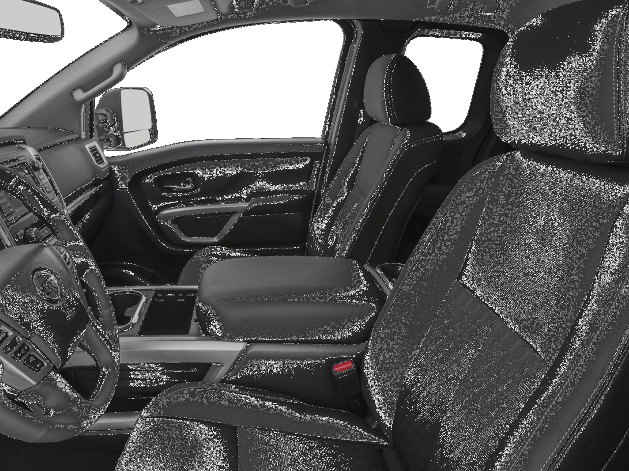 2018 Nissan Titan XD SV - Interior Driver's Side with Door Open, Front Seat Feature