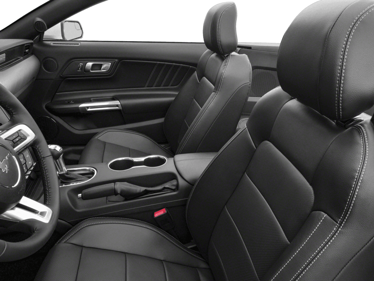 2018 Ford Mustang EcoBoost Convertible - Interior Driver's Side with Door Open, Front Seat Feature