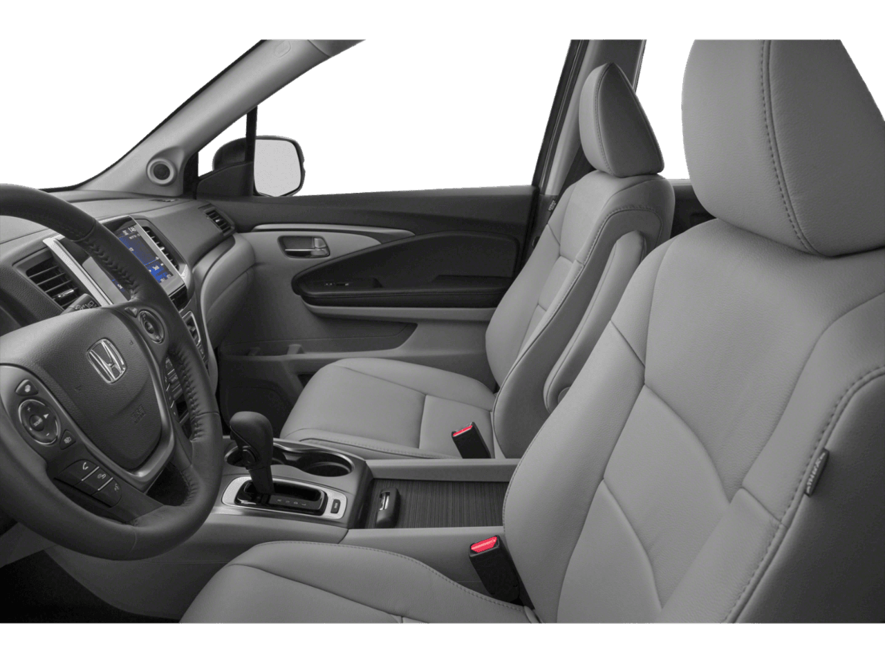 2018 Honda Pilot EX-L - Interior Driver's Side with Door Open, Front Seat Feature