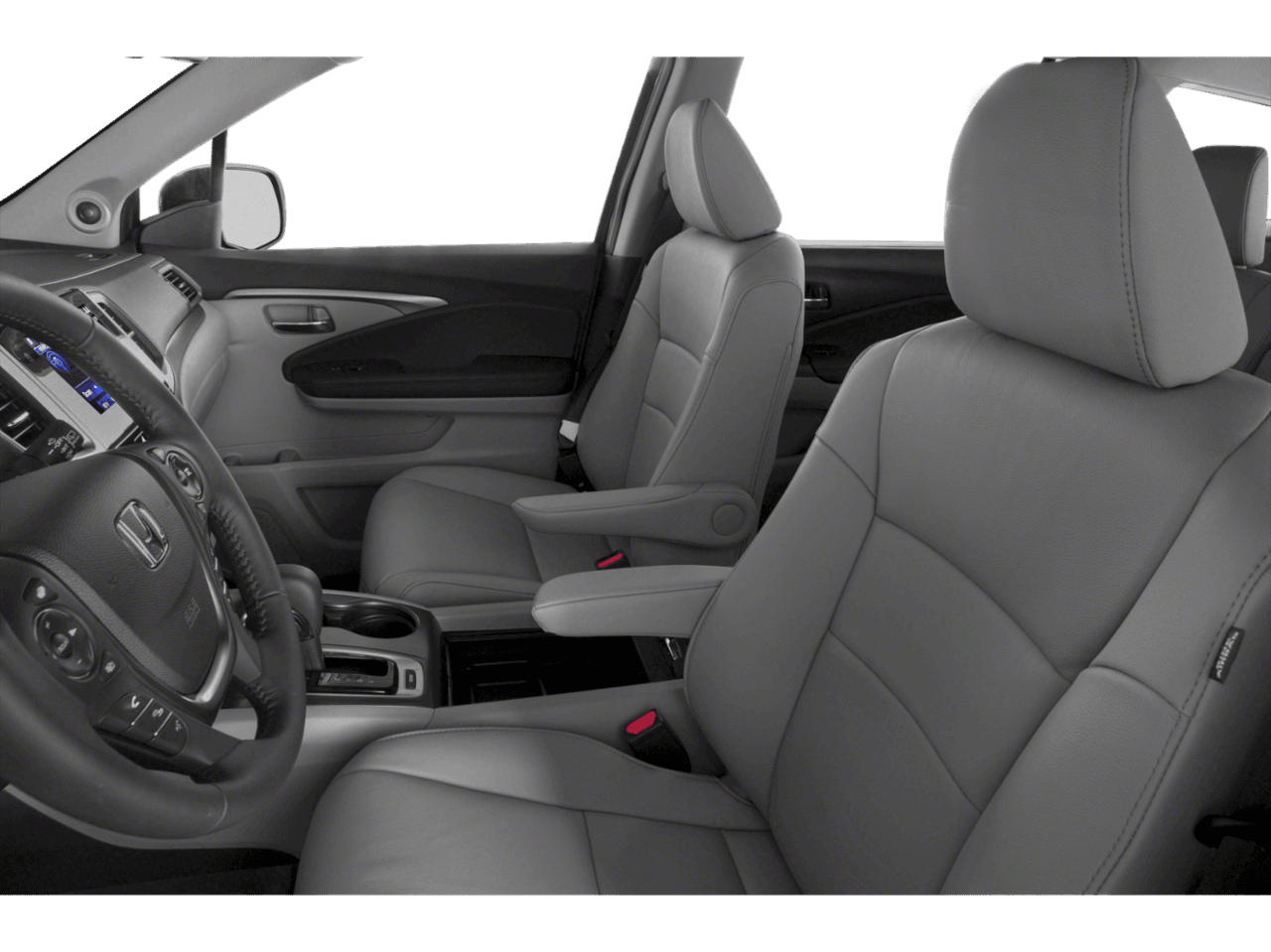 2018 Honda Pilot EX-L - Interior Driver's Side with Door Open, Front Seat Feature