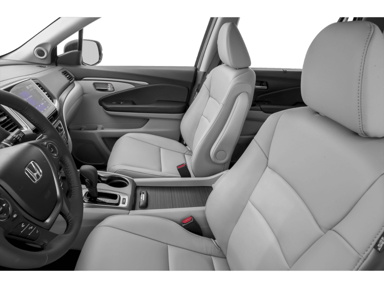 2018 Honda Pilot EX-L - Interior Driver's Side with Door Open, Front Seat Feature