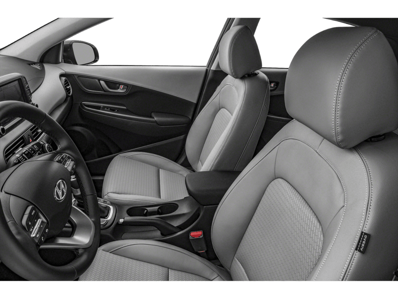 2018 Hyundai Kona Ultimate - Interior Driver's Side with Door Open, Front Seat Feature