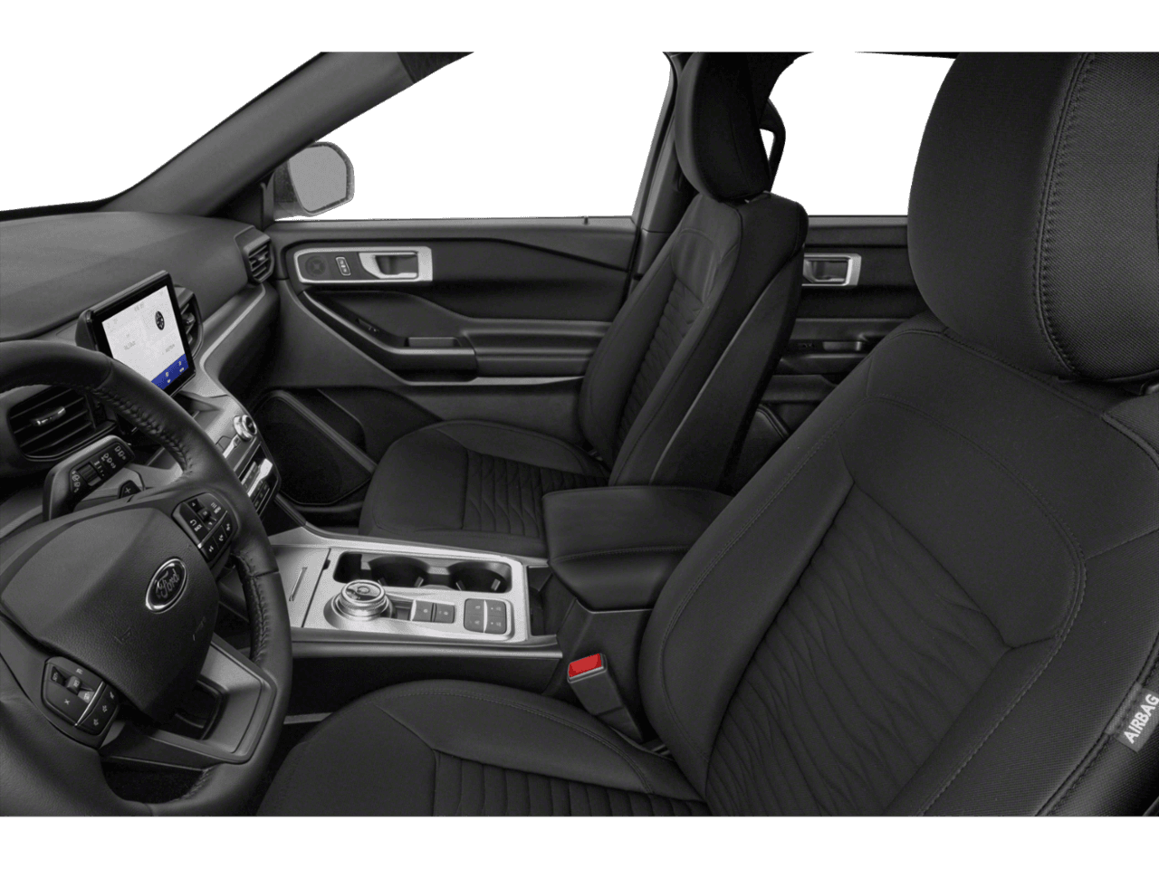 2020 Ford Explorer XLT RWD - Interior Driver's Side with Door Open, Front Seat Feature