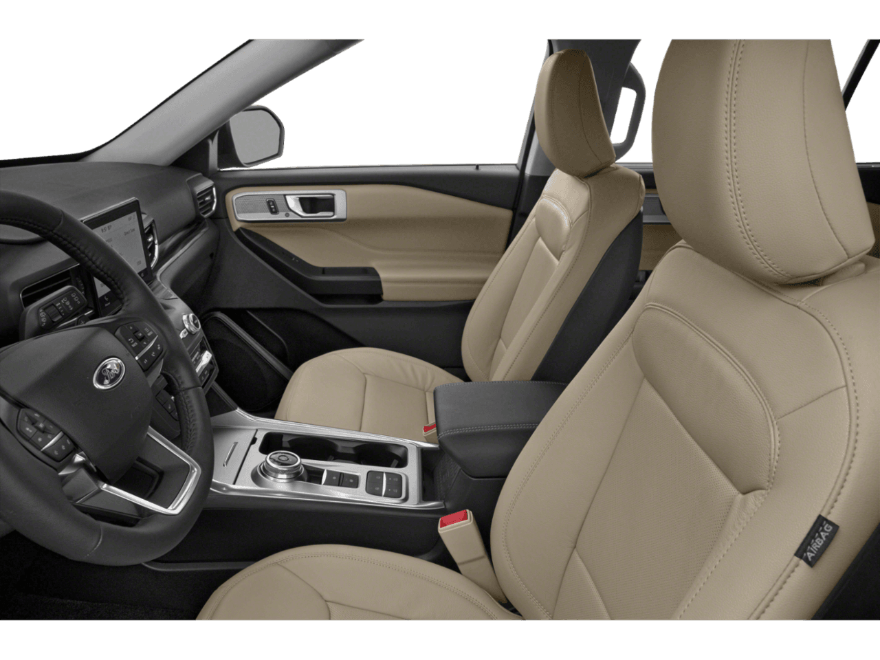 2020 Ford Explorer Base 4WD - Interior Driver's Side with Door Open, Front Seat Feature