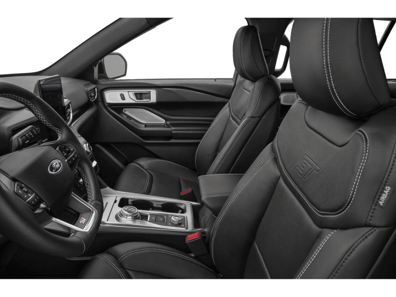 2020 Ford Explorer ST 4WD - Interior Driver's Side with Door Open, Front Seat Feature
