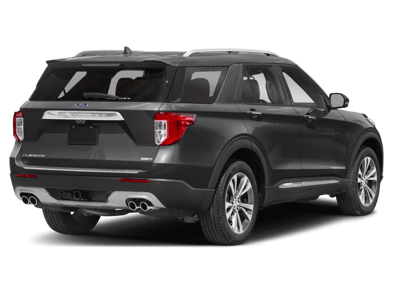 2020 Ford Explorer Platinum 4WD - Rear 3/4, facing to the right