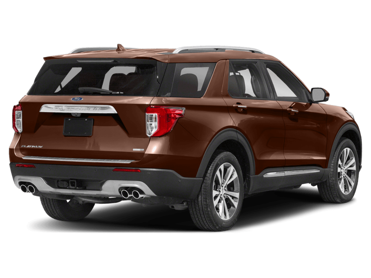 2020 Ford Explorer Platinum 4WD - Rear 3/4, facing to the right