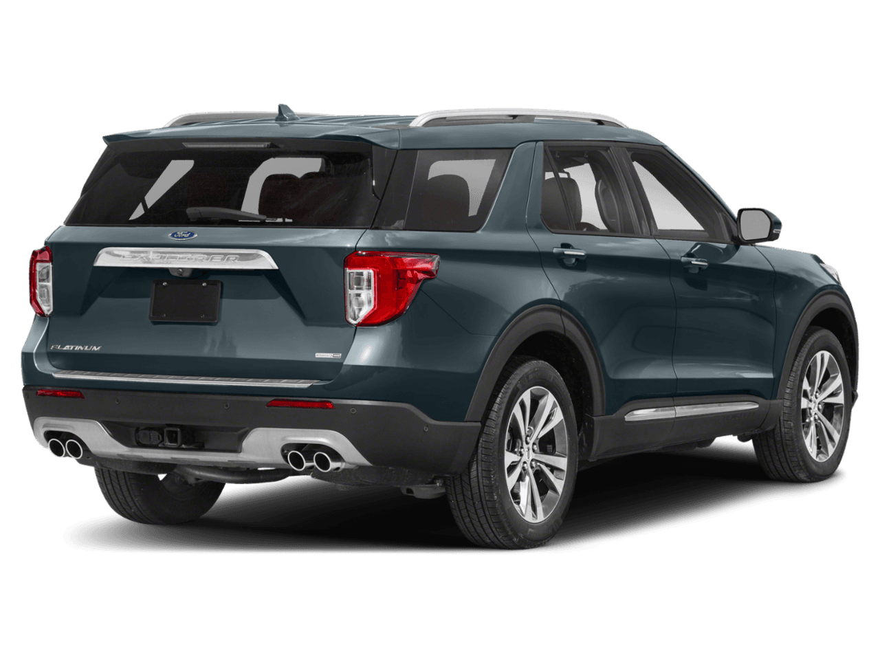 2020 Ford Explorer Platinum 4WD - Rear 3/4, facing to the right