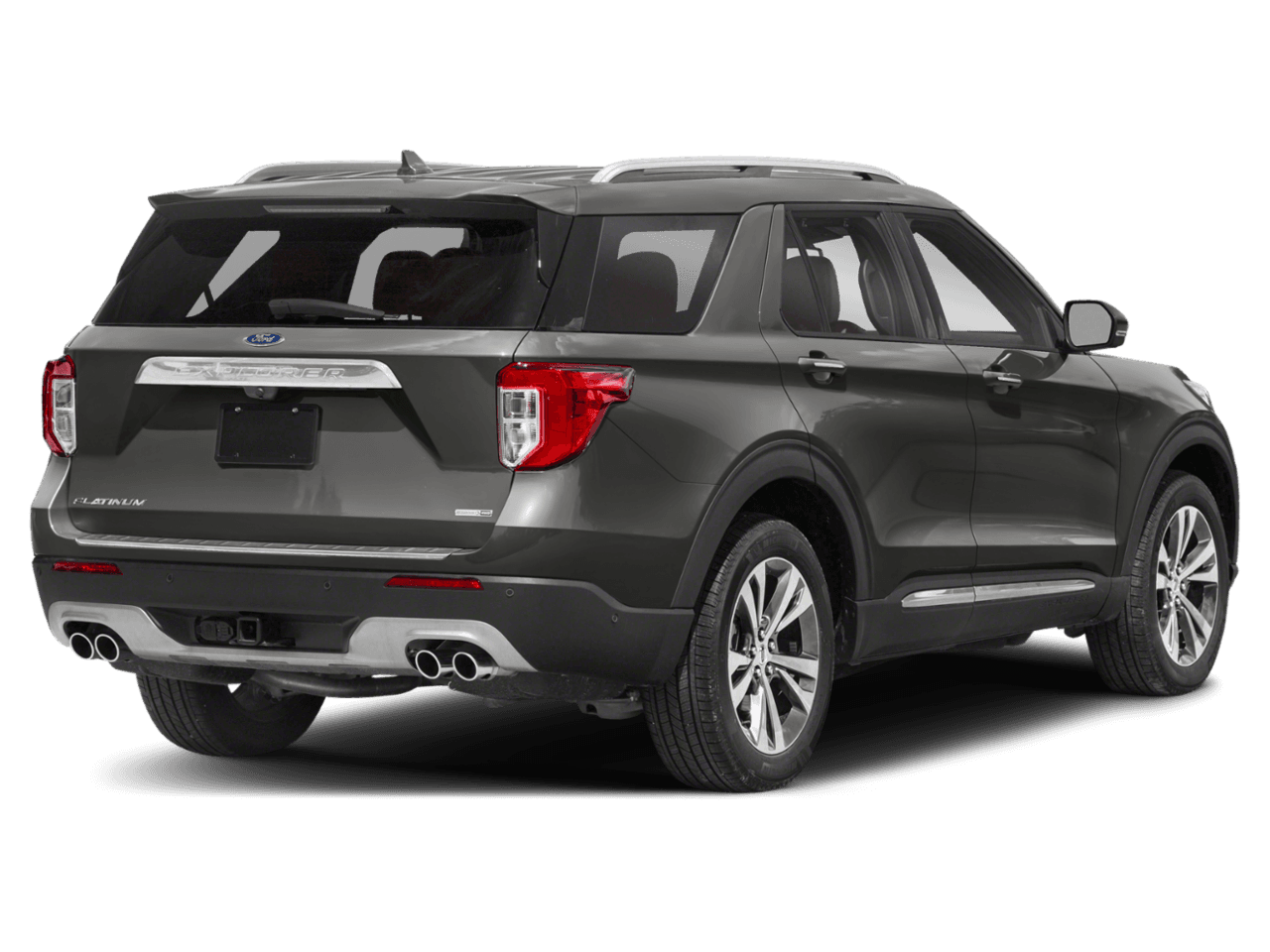 2020 Ford Explorer Platinum 4WD - Rear 3/4, facing to the right
