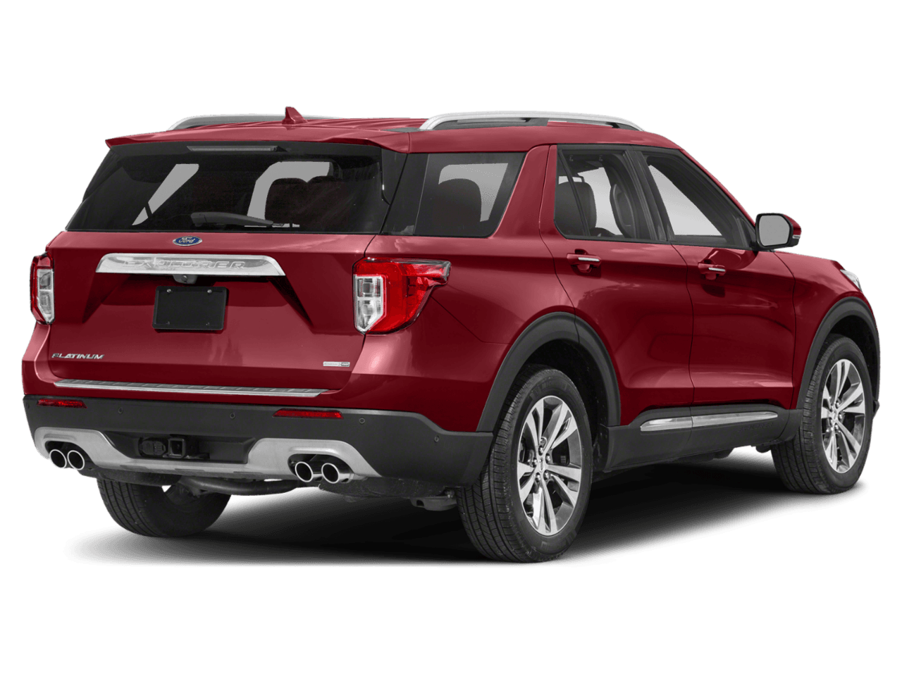 2020 Ford Explorer Platinum 4WD - Rear 3/4, facing to the right
