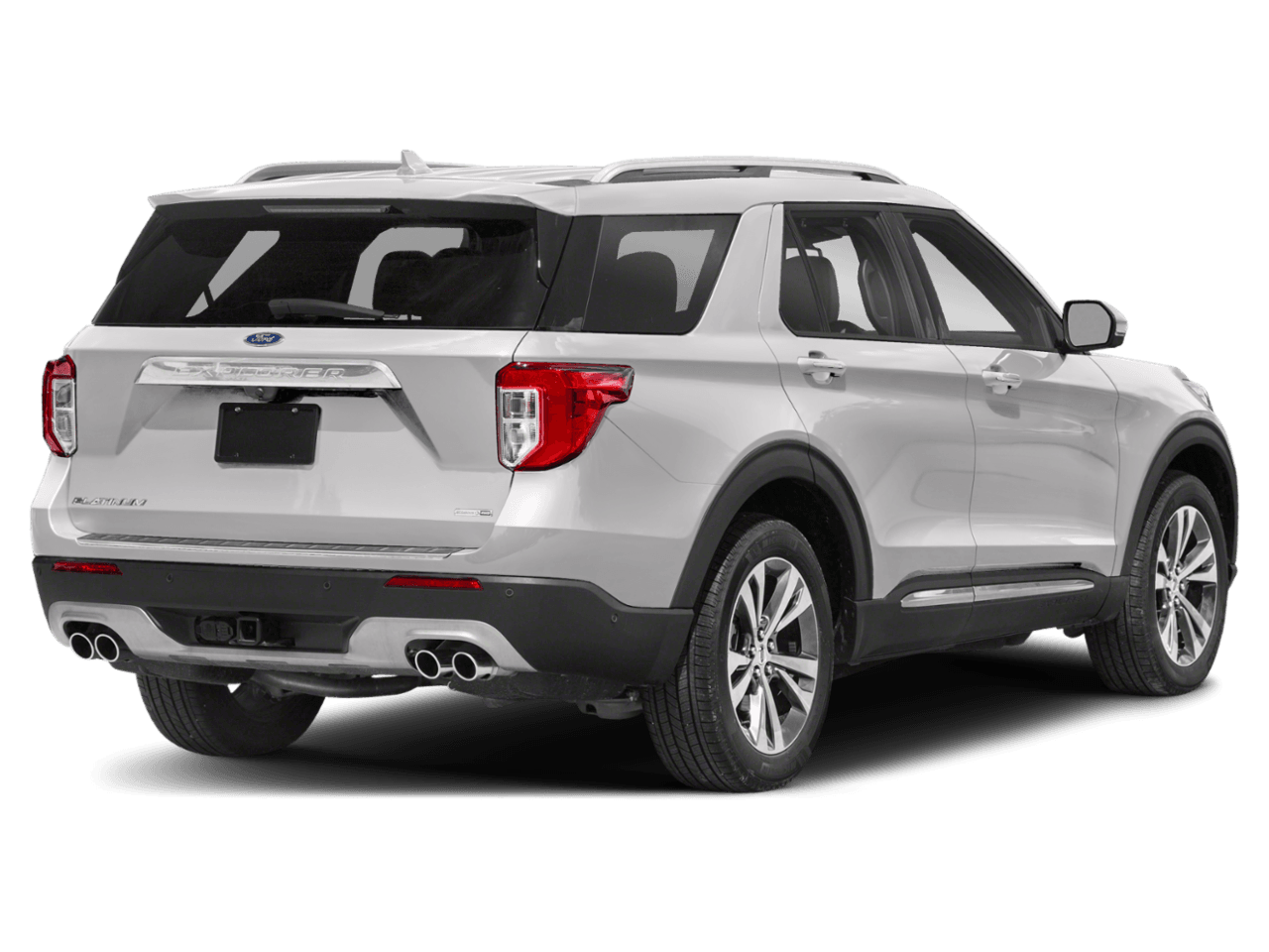 2020 Ford Explorer Platinum 4WD - Rear 3/4, facing to the right