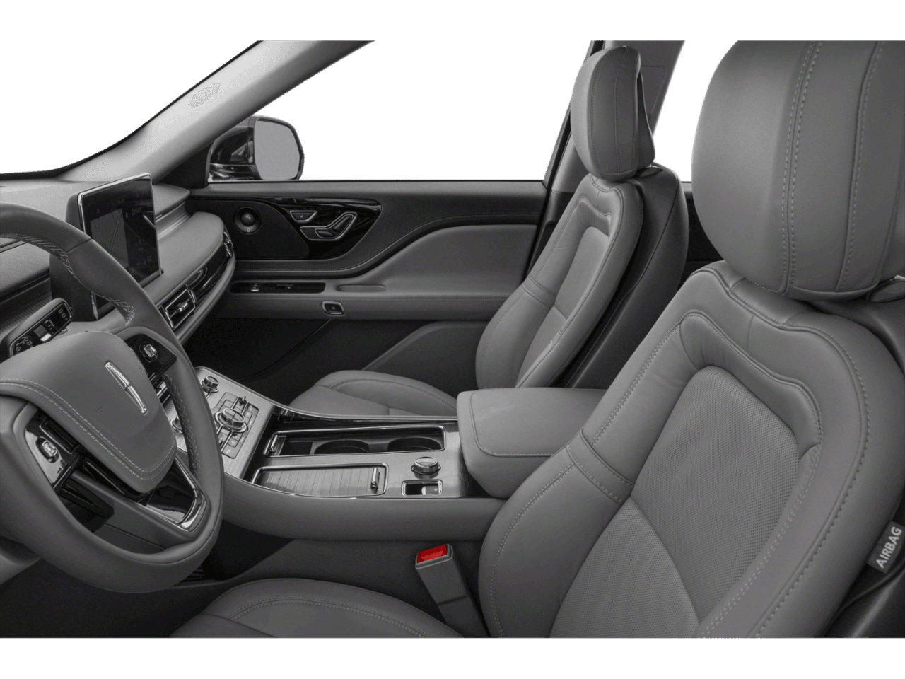 2020 Lincoln Aviator Grand Touring - Interior Driver's Side with Door Open, Front Seat Feature