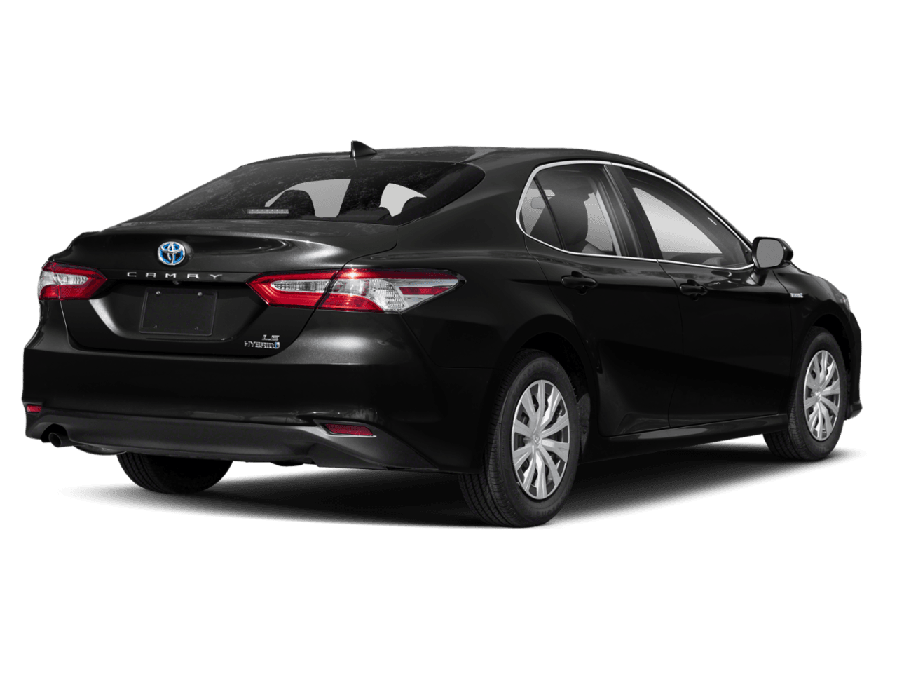 2020 Toyota Camry Hybrid LE - Rear 3/4, facing to the right