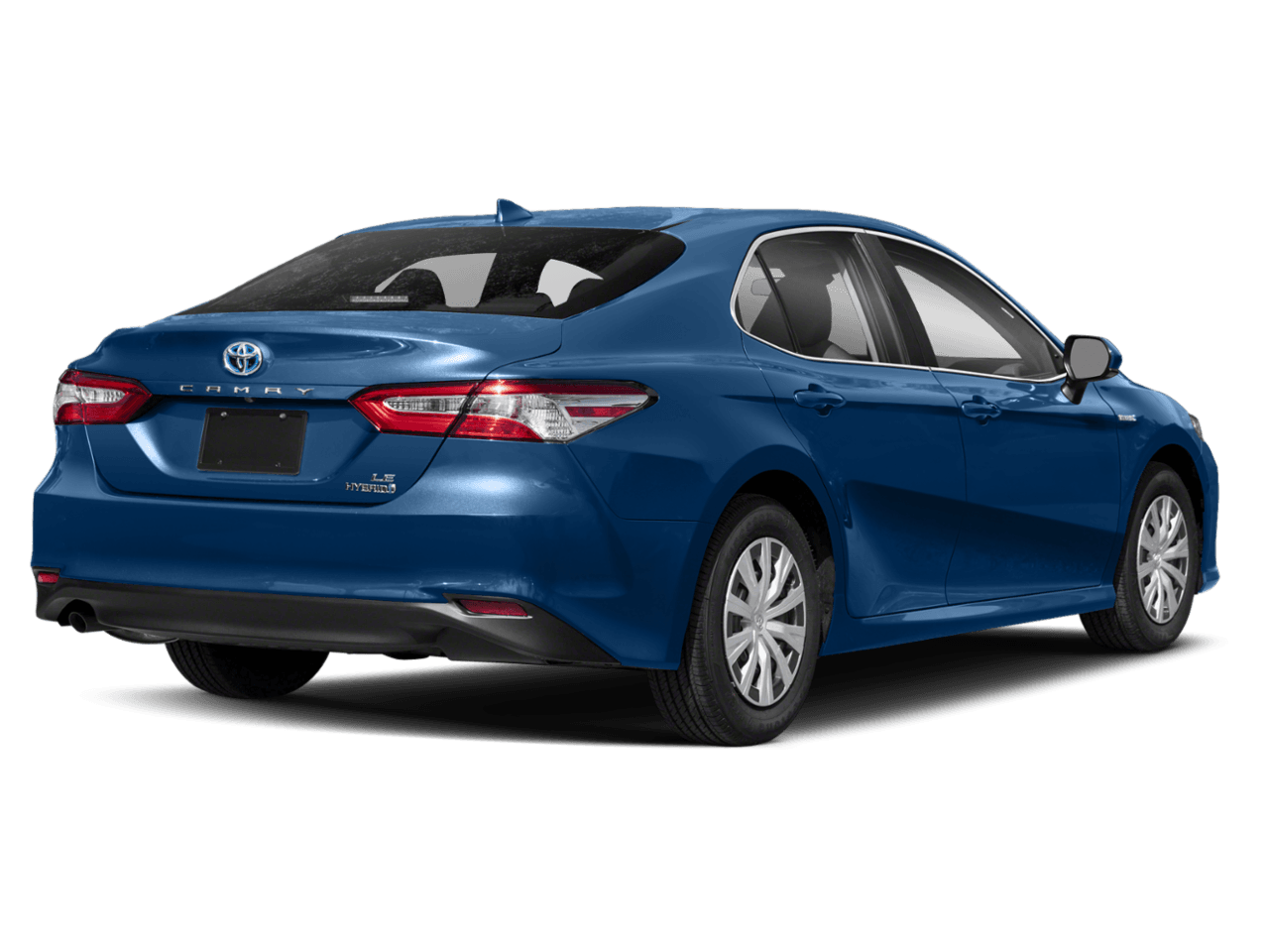 2020 Toyota Camry Hybrid LE - Rear 3/4, facing to the right