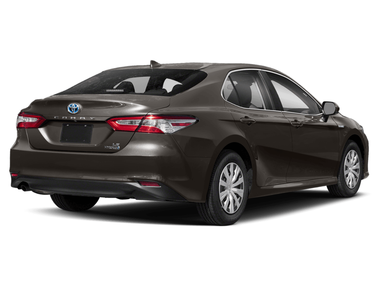 2020 Toyota Camry Hybrid LE - Rear 3/4, facing to the right