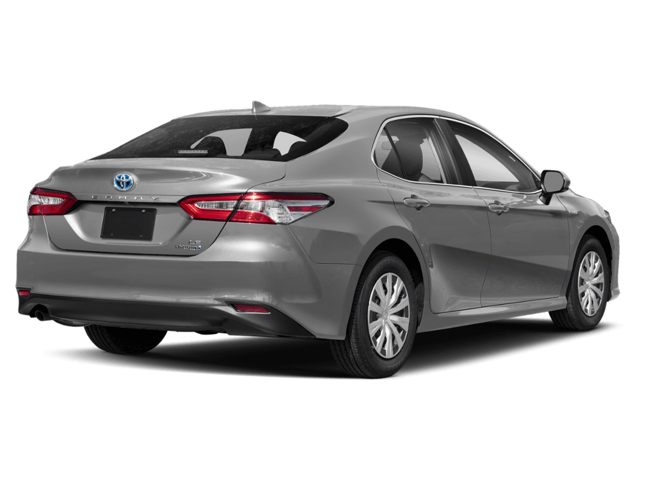 2020 Toyota Camry Hybrid LE - Rear 3/4, facing to the right