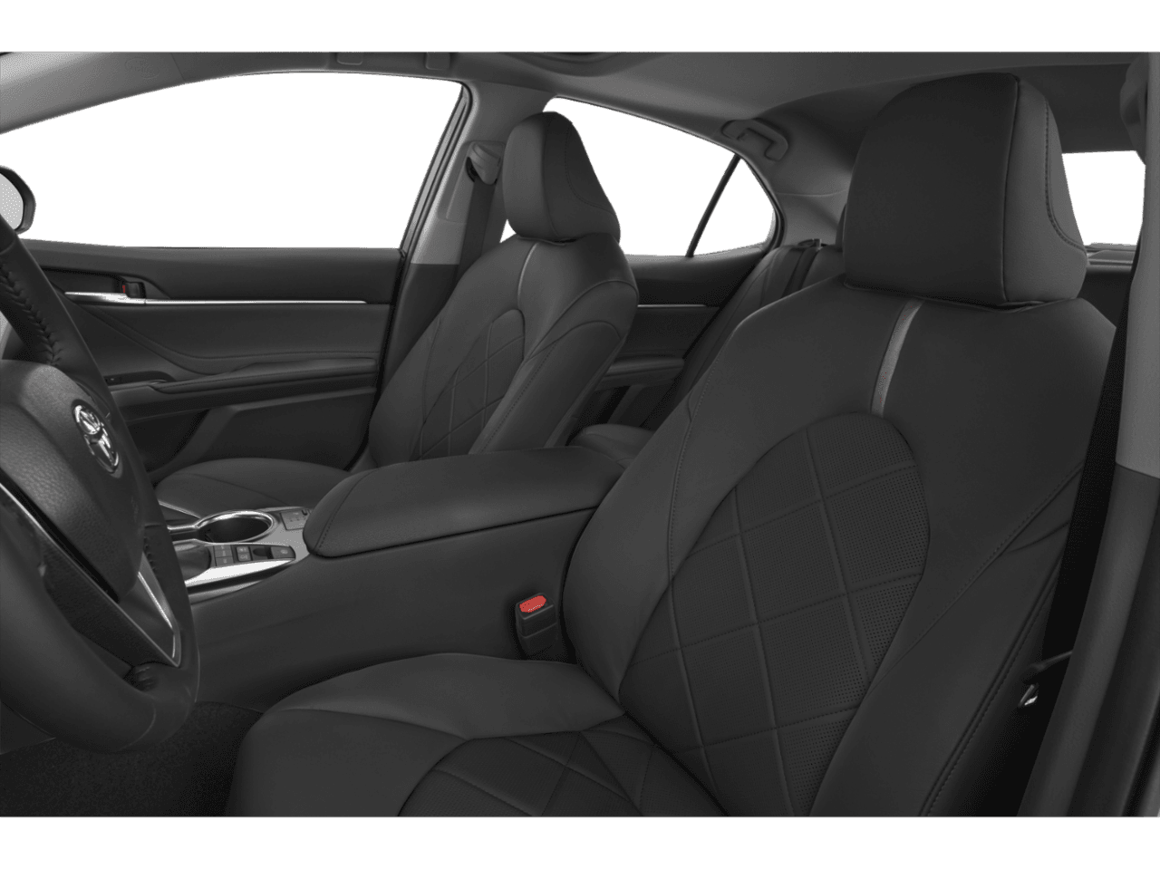 2020 Toyota Camry Hybrid SE - Interior Driver's Side with Door Open, Front Seat Feature