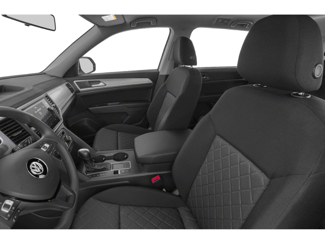 2020 Volkswagen Atlas 2.0T SE w/Technology - Interior Driver's Side with Door Open, Front Seat Feature