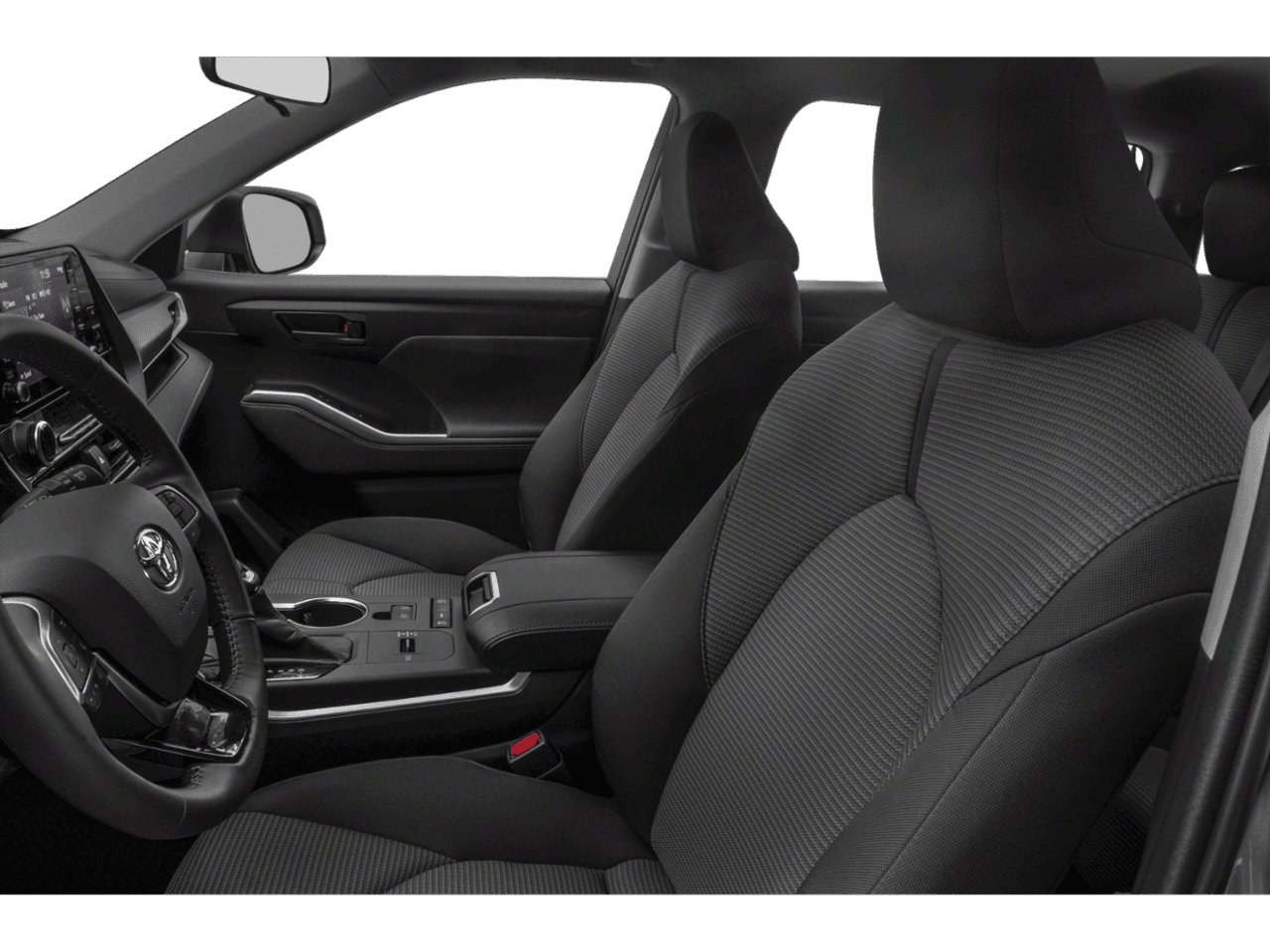 2020 Toyota Highlander LE - Interior Driver's Side with Door Open, Front Seat Feature