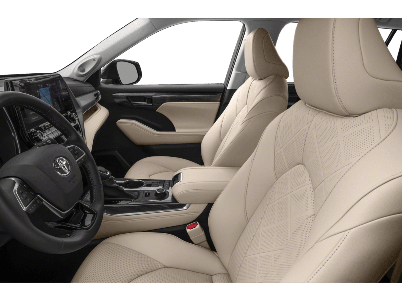 2020 Toyota Highlander Platinum - Interior Driver's Side with Door Open, Front Seat Feature