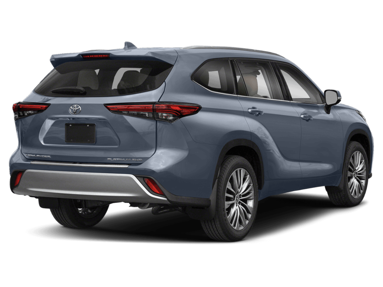2020 Toyota Highlander Platinum - Rear 3/4, facing to the right