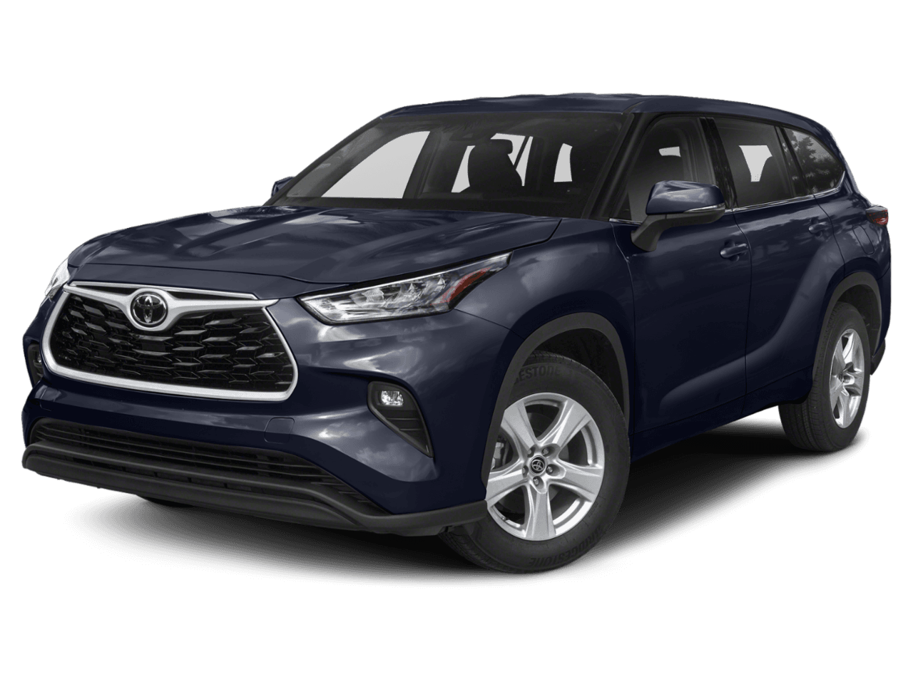 2020 Toyota Highlander LE - Front 3/4, facing to the left