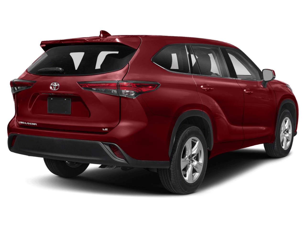 2020 Toyota Highlander LE - Rear 3/4, facing to the right