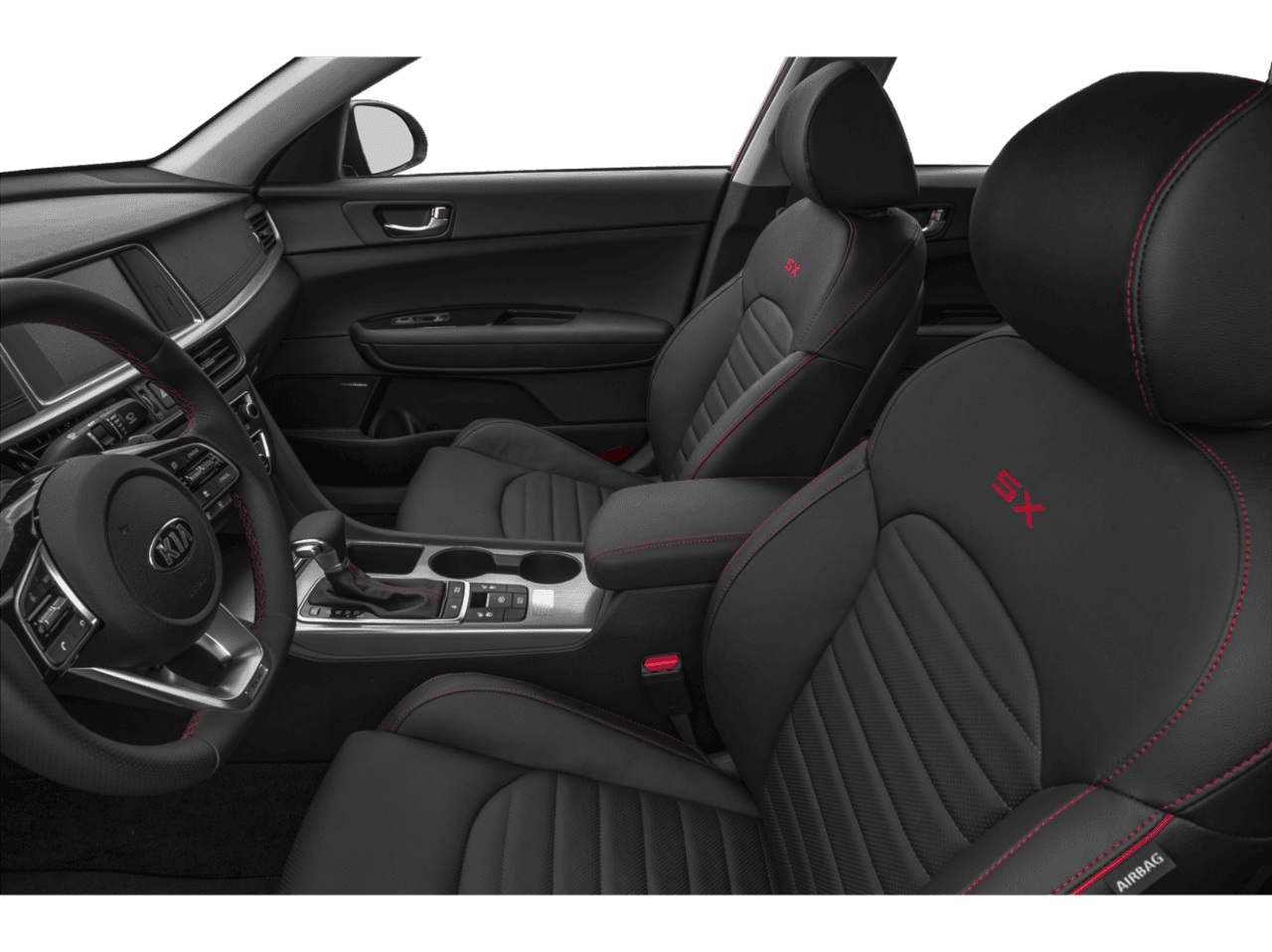 2020 Kia Optima SX - Interior Driver's Side with Door Open, Front Seat Feature