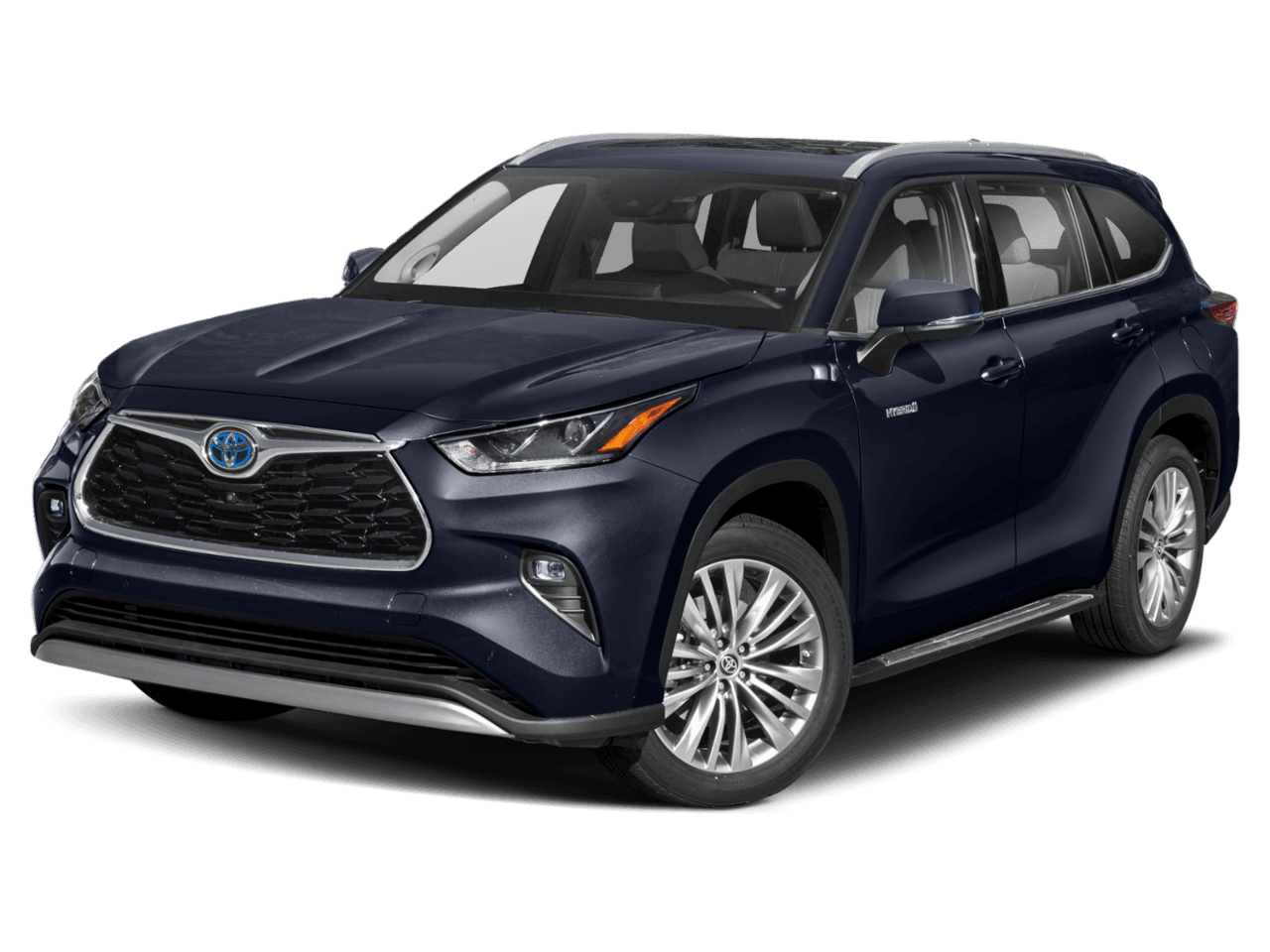 2020 Toyota Highlander Hybrid Platinum - Front 3/4, facing to the left