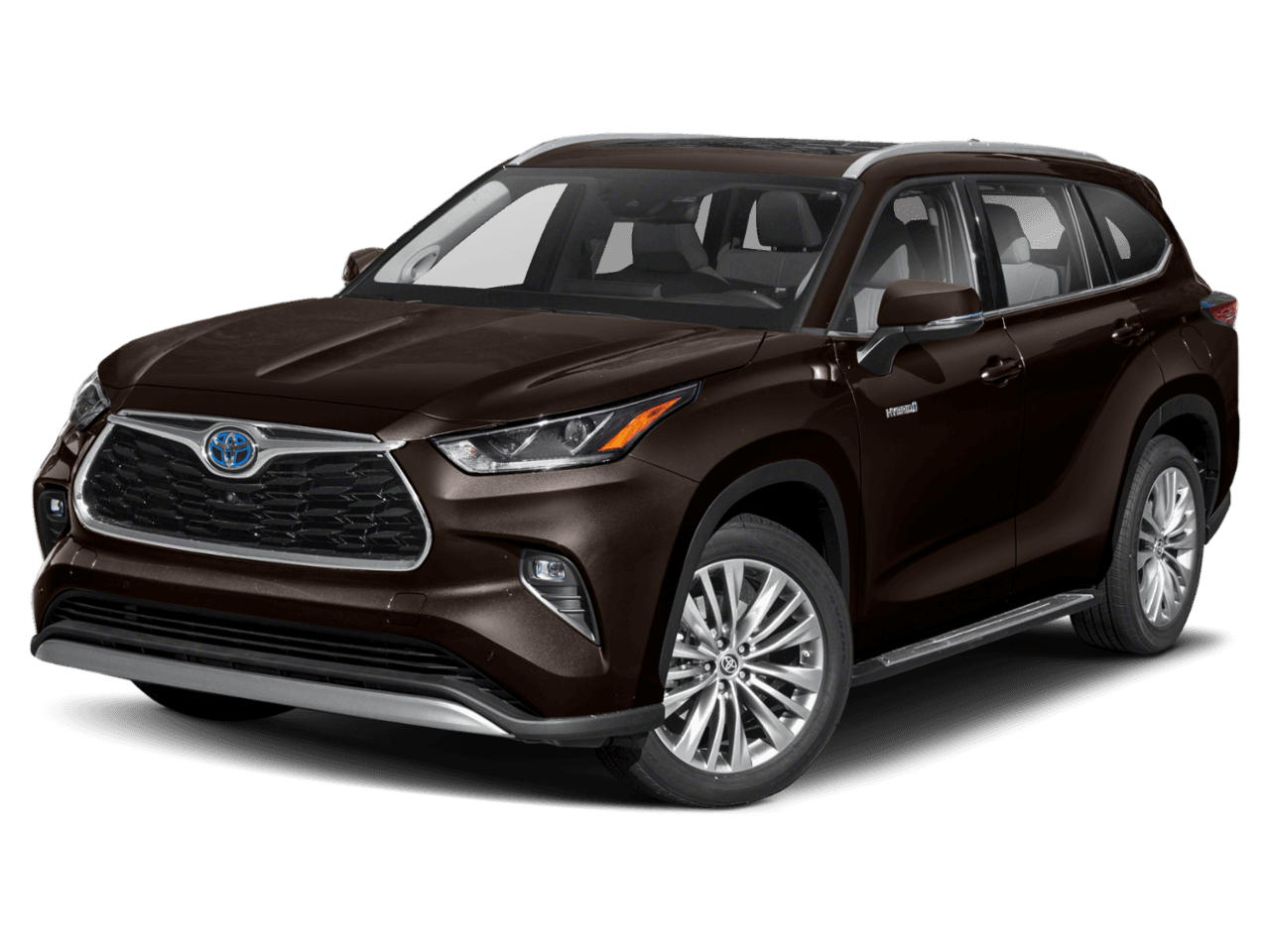 2020 Toyota Highlander Hybrid Platinum - Front 3/4, facing to the left
