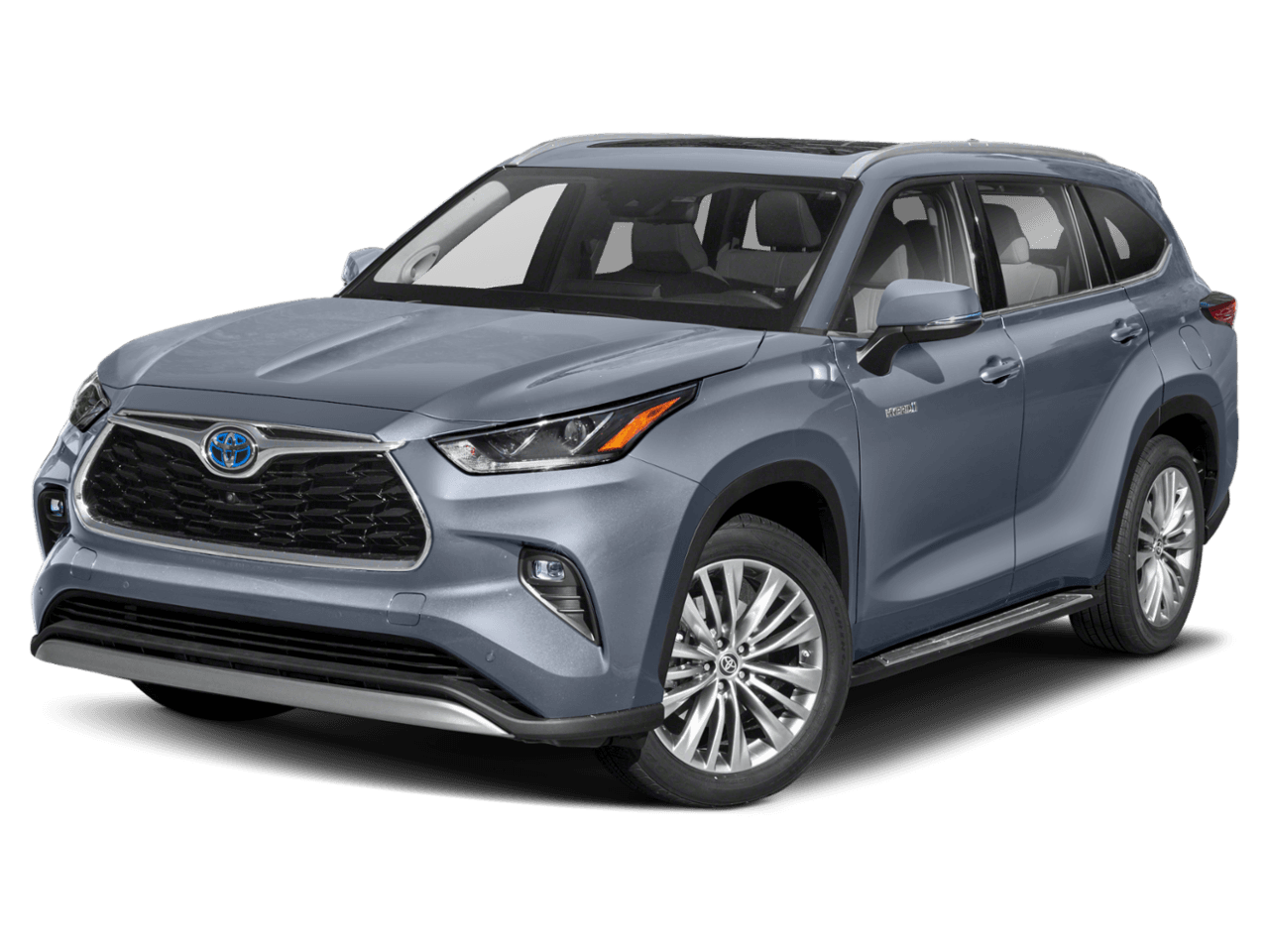 2020 Toyota Highlander Hybrid Platinum - Front 3/4, facing to the left