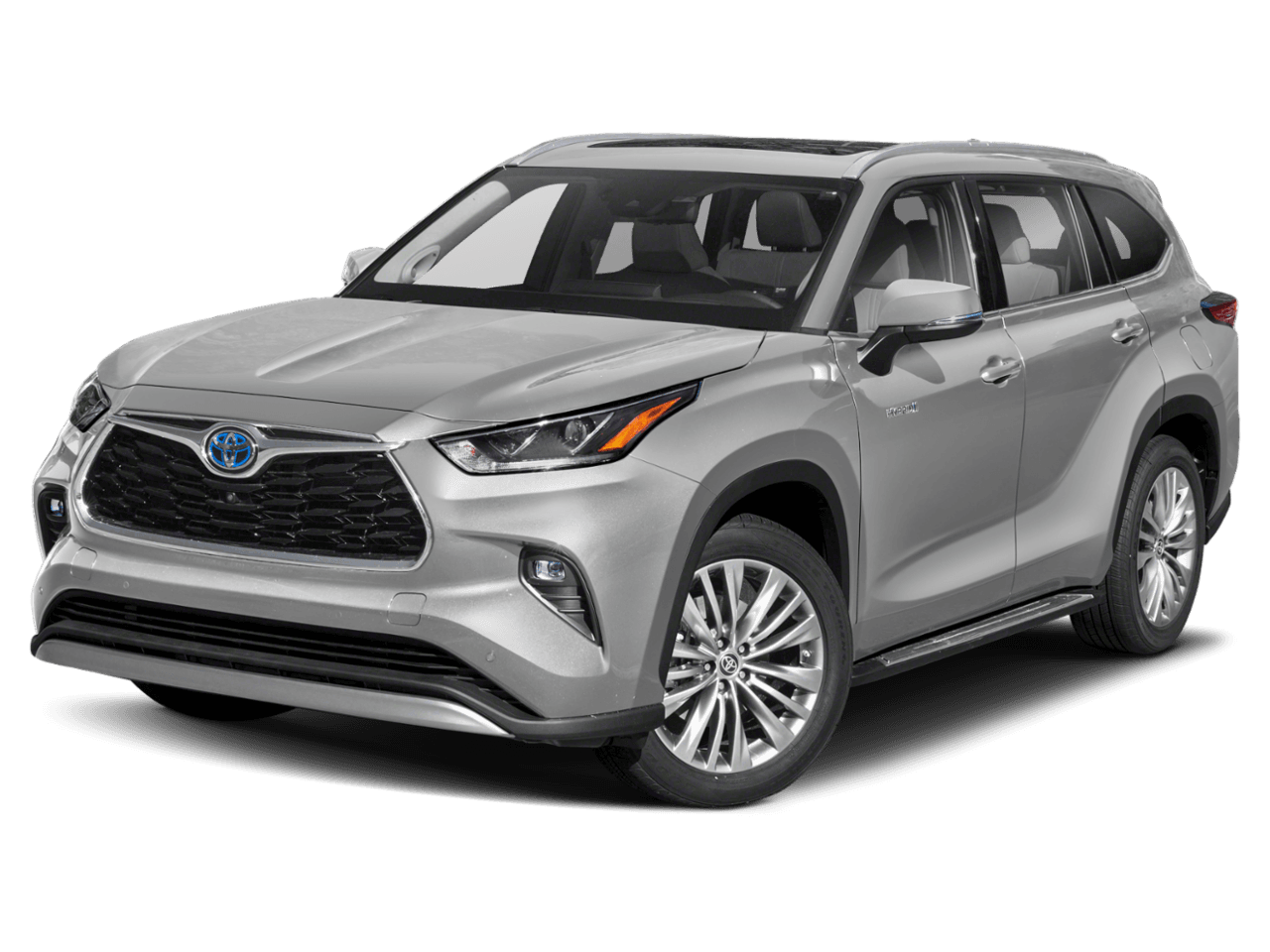 2020 Toyota Highlander Hybrid Platinum - Front 3/4, facing to the left