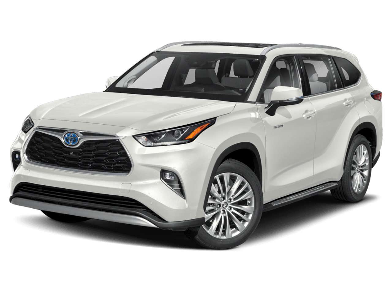 2020 Toyota Highlander Hybrid Platinum - Front 3/4, facing to the left