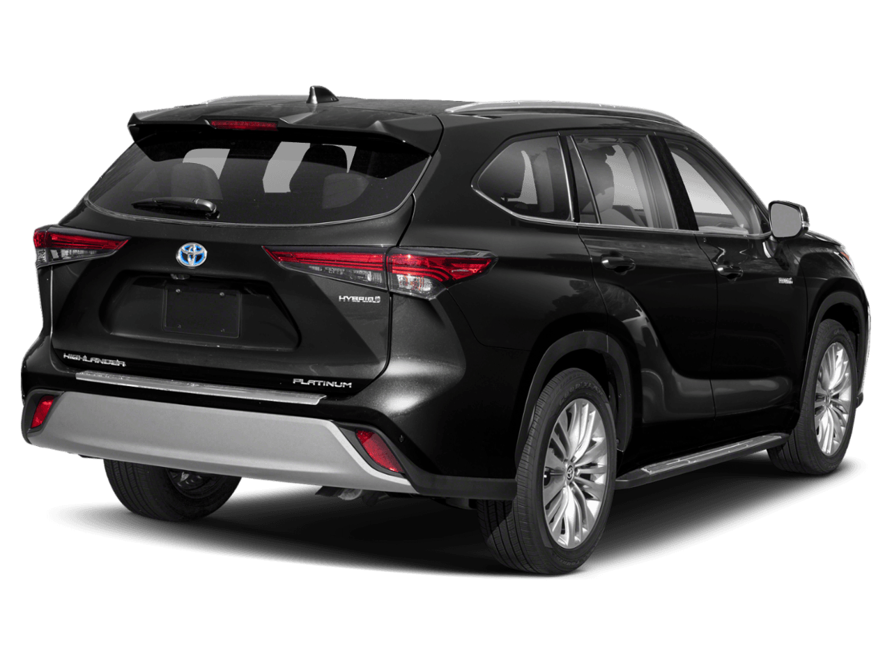 2020 Toyota Highlander Hybrid Platinum - Rear 3/4, facing to the right