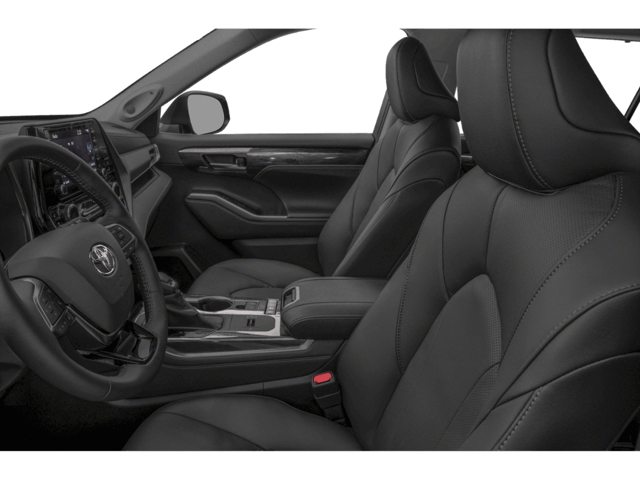 2020 Toyota Highlander Hybrid Limited - Interior Driver's Side with Door Open, Front Seat Feature