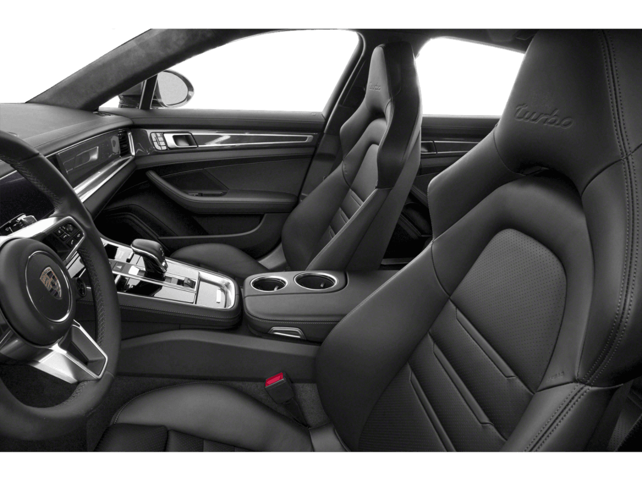 2020 Porsche Panamera Turbo - Interior Driver's Side with Door Open, Front Seat Feature
