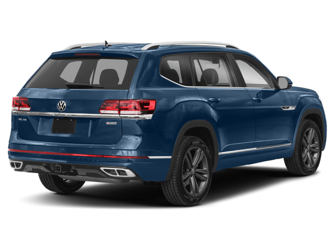 2021 Volkswagen Atlas 3.6L V6 SEL R-Line - Rear 3/4, facing to the right