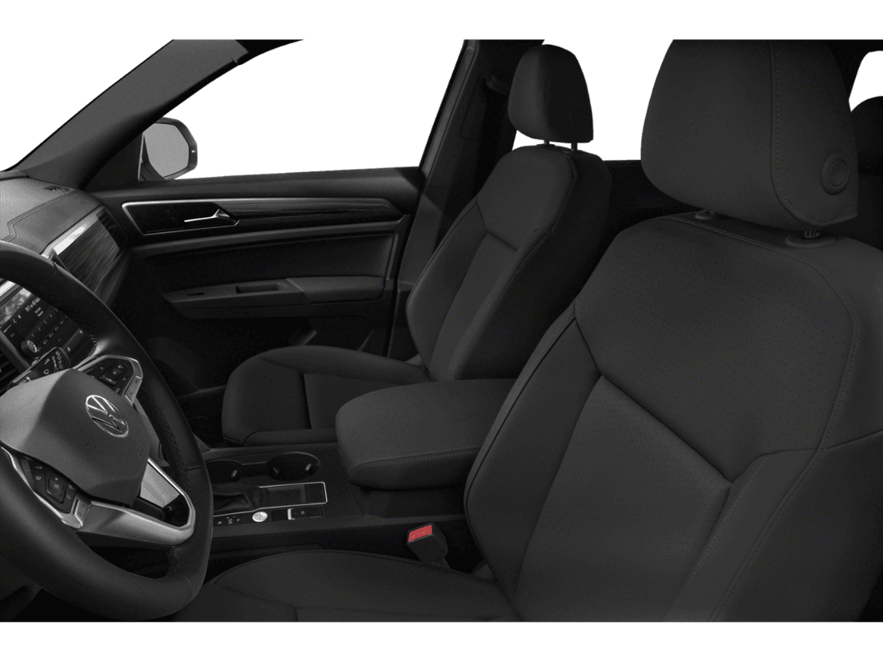 2021 Volkswagen Atlas 2.0T SE w/Technology - Interior Driver's Side with Door Open, Front Seat Feature