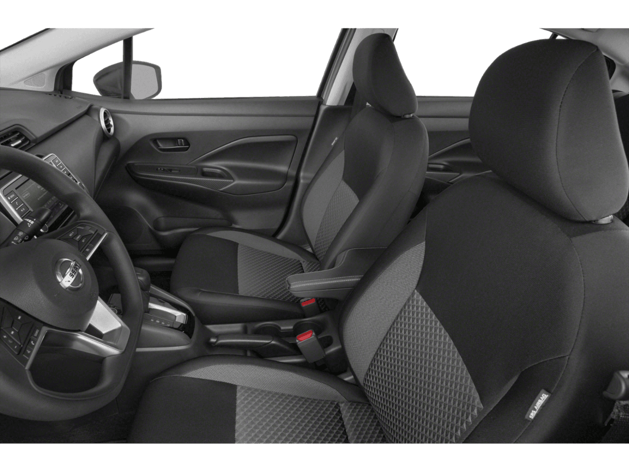 2021 Nissan Versa S - Interior Driver's Side with Door Open, Front Seat Feature
