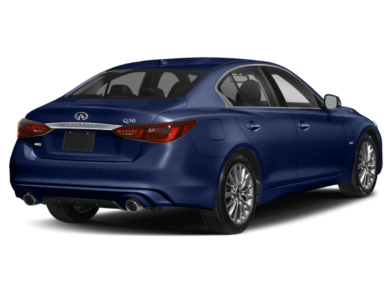 2021 INFINITI Q50 3.0t LUXE - Rear 3/4, facing to the right