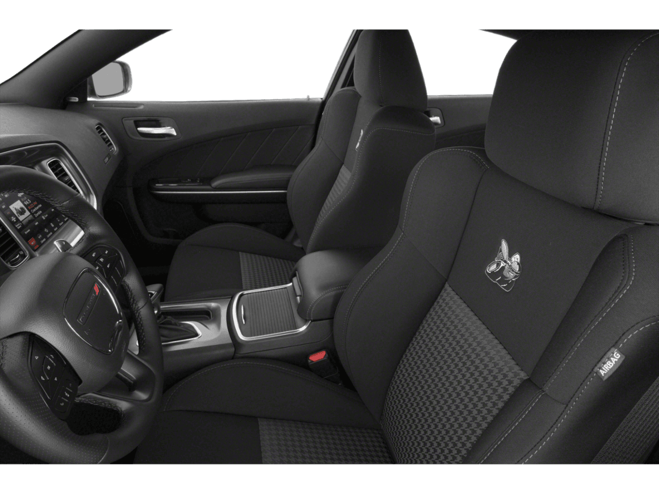 2021 Dodge Charger Scat Pack - Interior Driver's Side with Door Open, Front Seat Feature