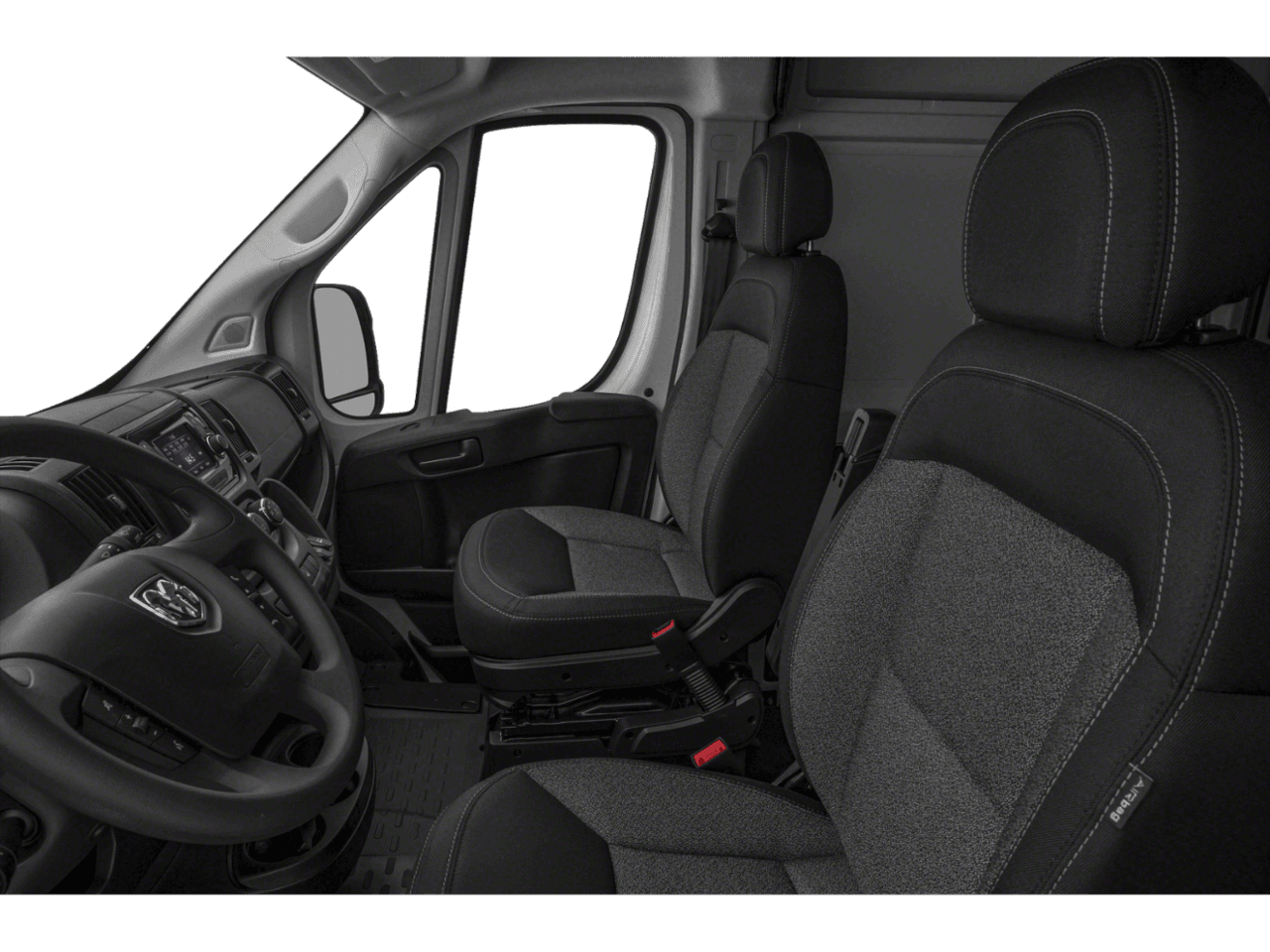 2021 Ram ProMaster Cargo Van  - Interior Driver's Side with Door Open, Front Seat Feature