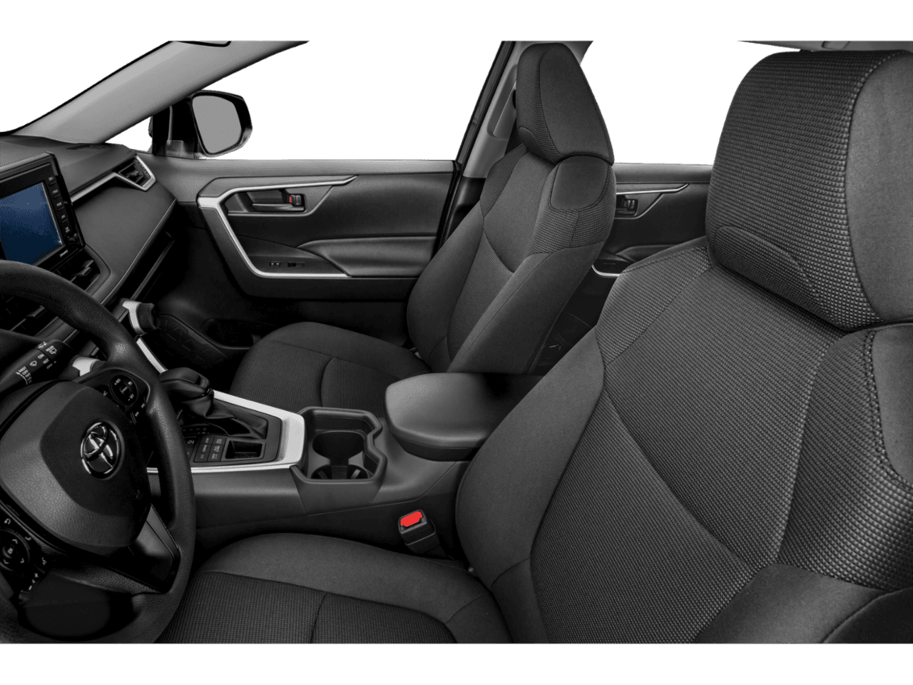 2021 Toyota RAV4 LE - Interior Driver's Side with Door Open, Front Seat Feature